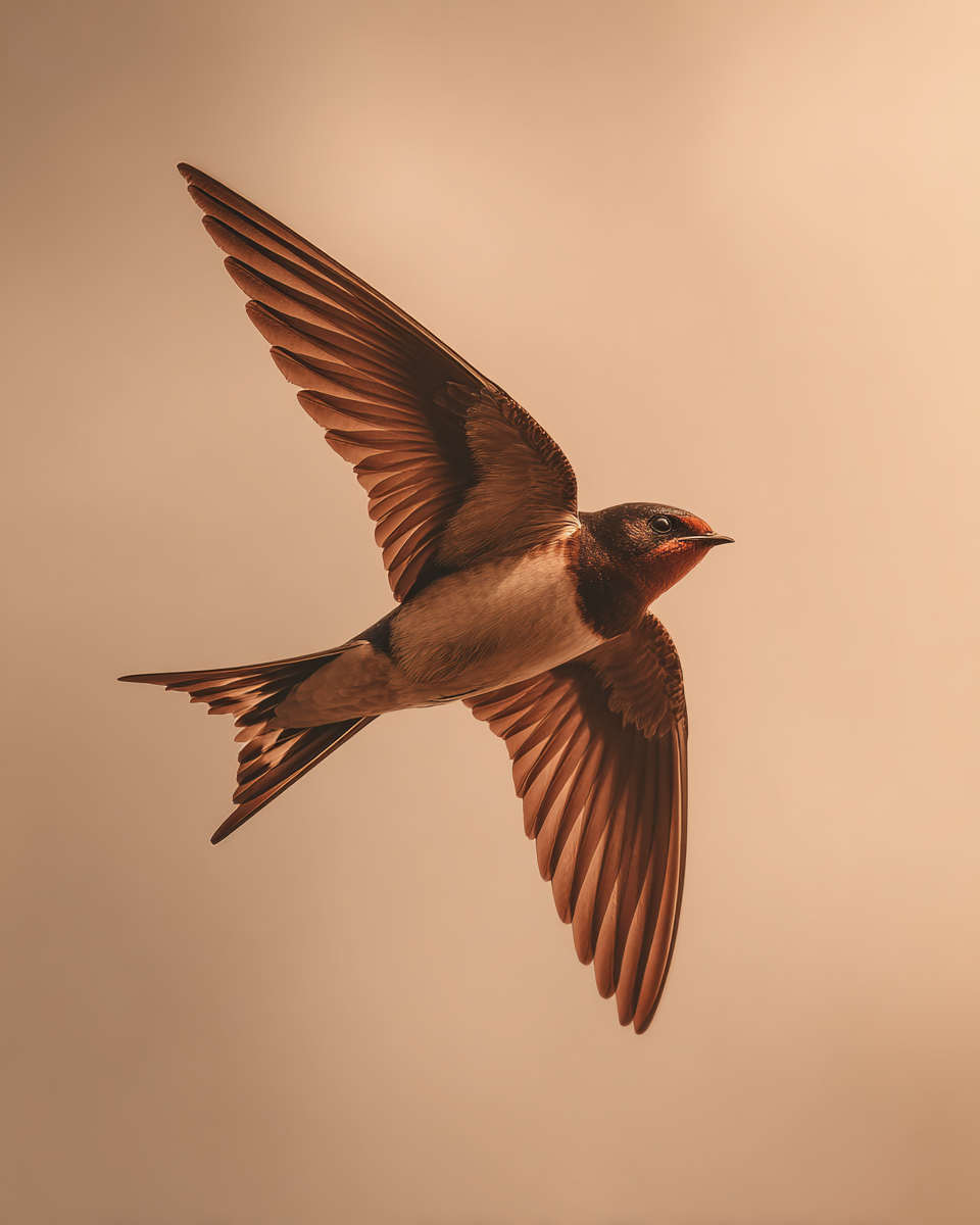 Golondrina en vuelo — símbolo de Pepica